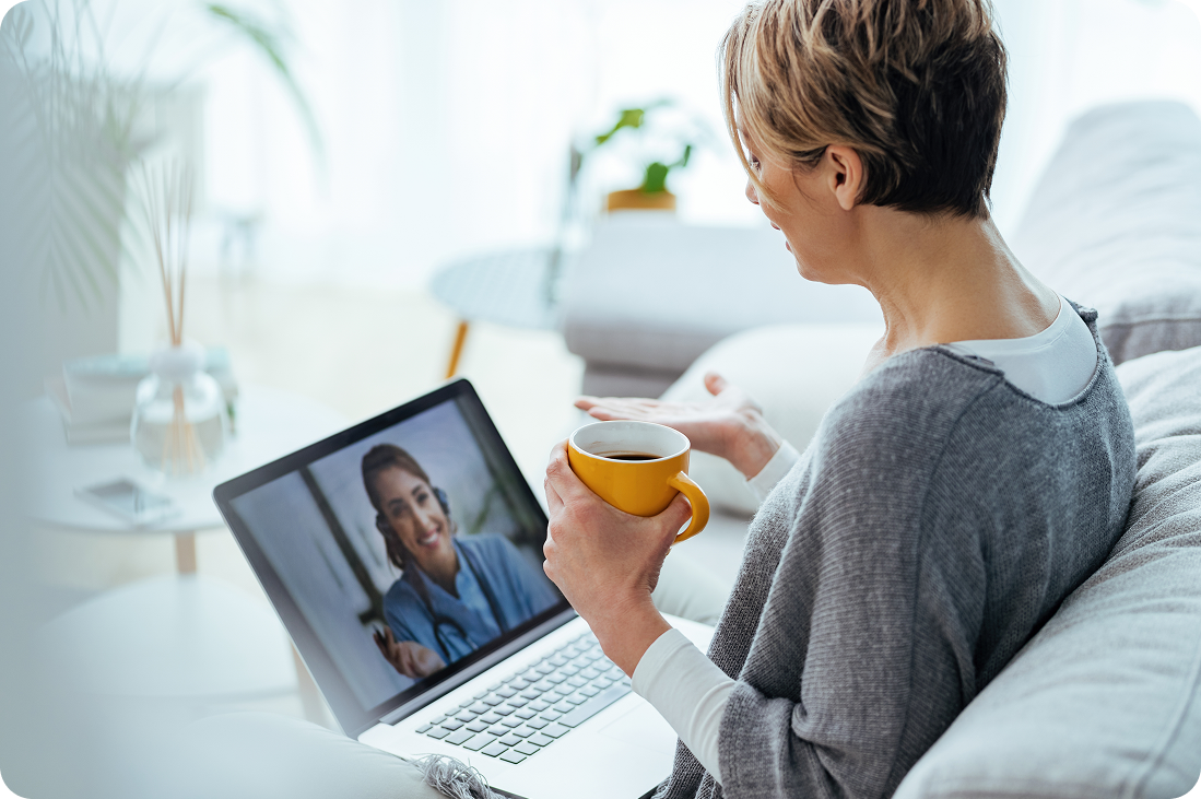 Patient using healthcare app