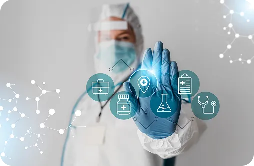 Secure online healthcare consultation illustration