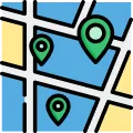 India-wide pincodes coverage and delivery network icon